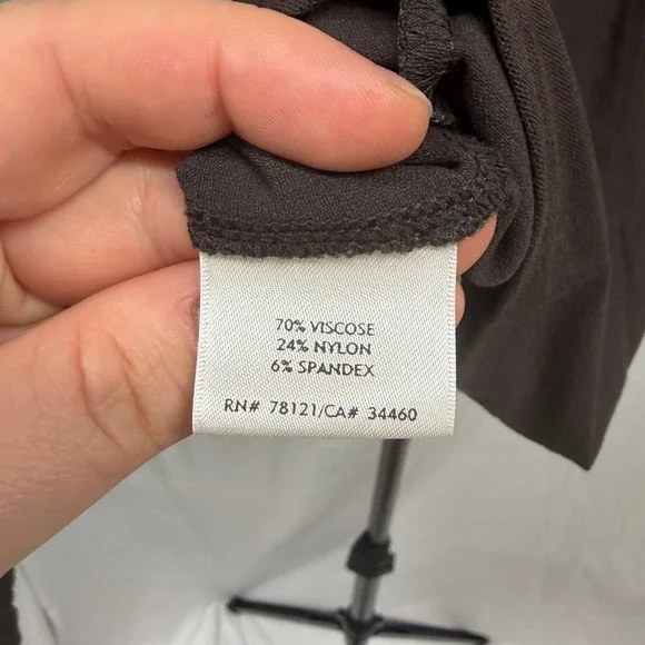 Eileen Fisher Women's Petite Brown Two Way Full Zip Crepe Stretch Jacket PP - Picture 4 of 6